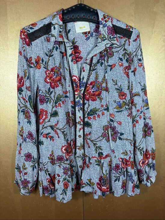Maeve Tops - Maeve Anthropologie Janie Flounced Peasant top size 4
